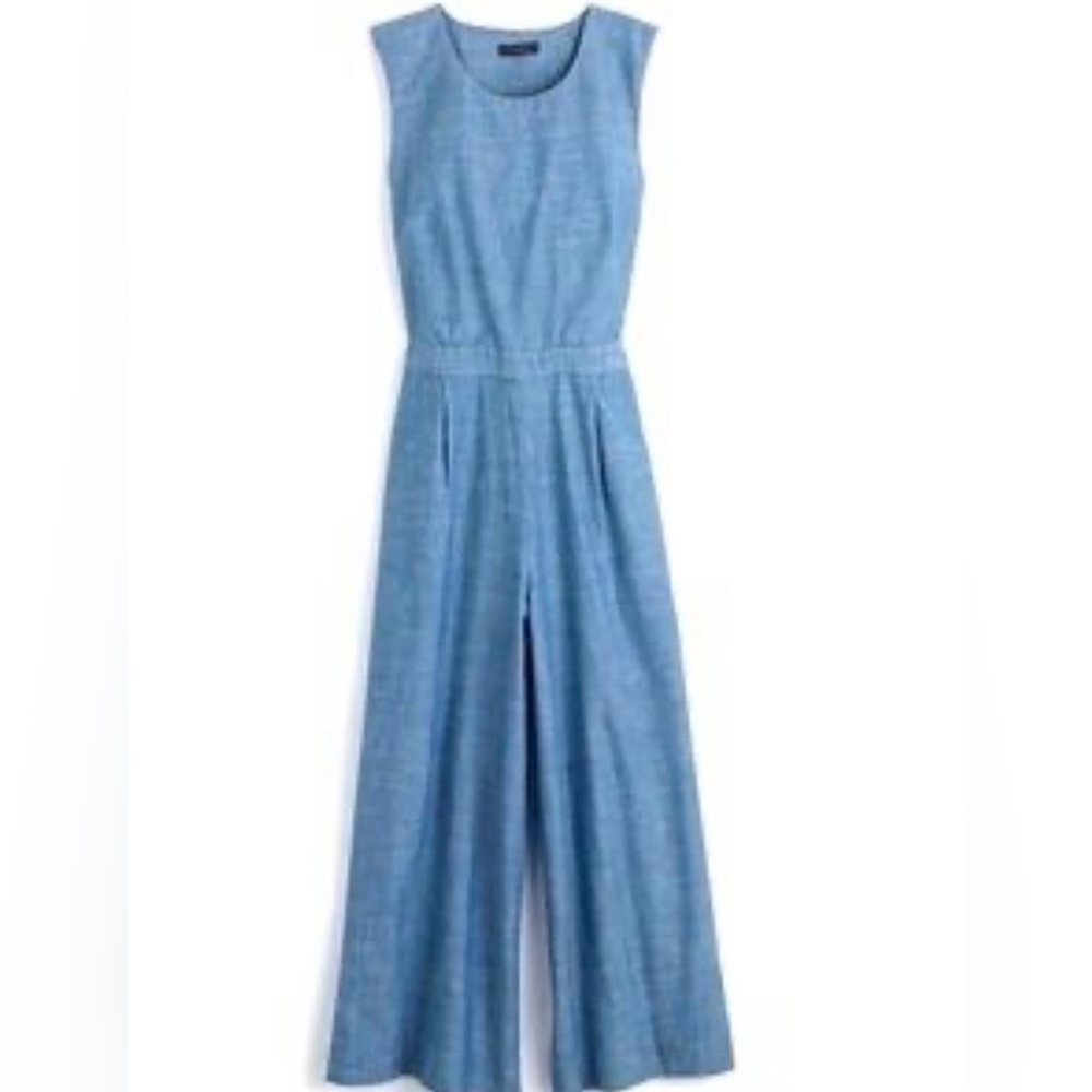 Jcrew Chambray Denim Jumpsuit Crossover Back Fits Like 00